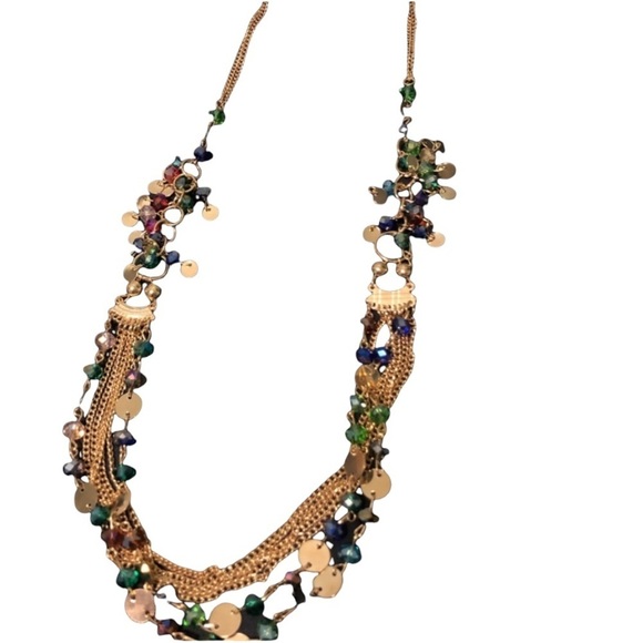 Multilayer Colorful Handmade Seed Beads Illusion Chain Bib Necklace - Picture 2 of 11